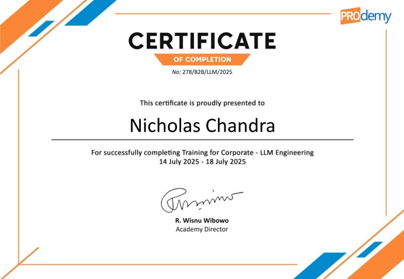 Prodemy Certificate - LLM Engineering